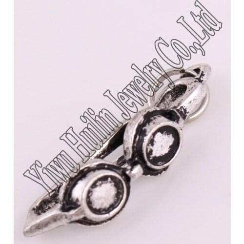 10 pcs a lot antique sliver plated Swimming Goggles pendant