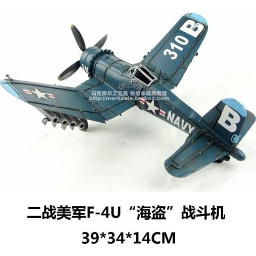 Hot Classic World War II U.S. F-4U Pirate Fighter Model Creative Mini Iron Craft Best Gift Home Bar Decoration