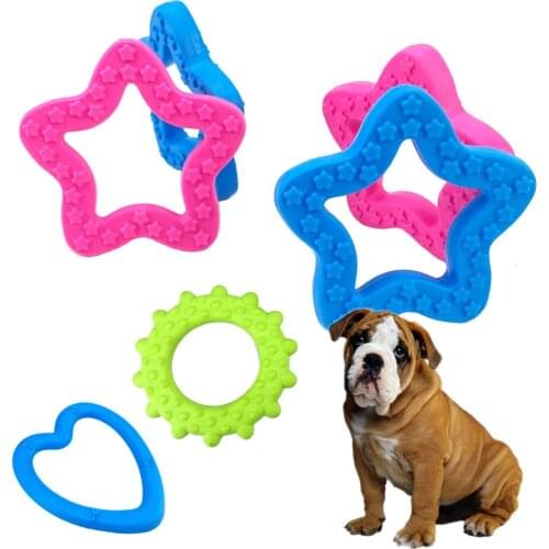 TPR Star Pet Toys Rubber Love Shape Chew Dogs Toy Pet Gear Bite Resistant Molars Teeth Soft Product For Puppy Small Medium Dog