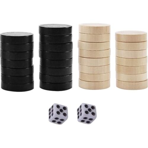 Natural Wooden Chess Air Streams and Checkers and Backgammon Chess Piece for Kids Camping Learning Game