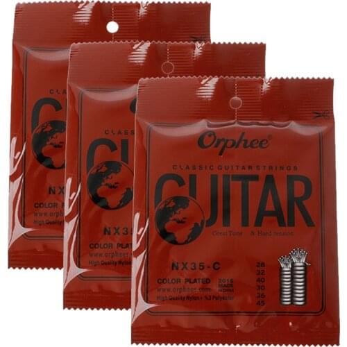 Orphee Guitar Strings NX35-C Hard Tension Classical Perfect Replacement nylon silver jacketed wire Vacuum Packaging guitar parts