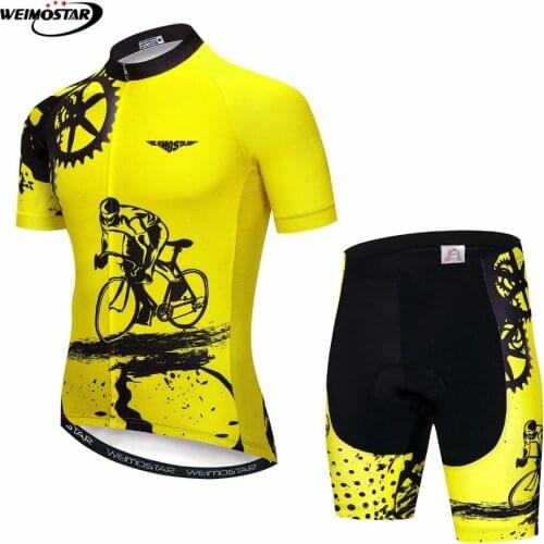 WEIMOSTAR 2020 Cycling Jersey Set MTB Bicycle Clothing Breathable Bike Clothes Hombre Verano Maillot Roupas Ciclismo Bib shorts