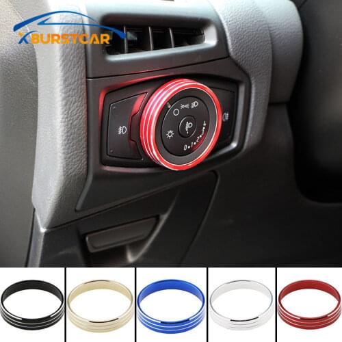 Xburstcar Car Stainless Steel Headlight Switch Cover Headlights Sticker for Ford Focus 3 4 Kuga Escape 2012 - 2016 Accessories