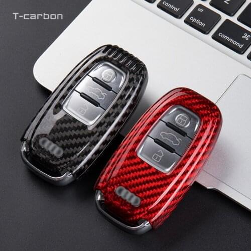 For Audi A4 S4 A5 S5 B8 8K B8.5 A6 S6 C7 A7 S7 4G8 A8 S8 4H Q5 SQ5 8R A8 RS 4 5 6 7 Key Shell Protector Case Cover Carbon Fiber