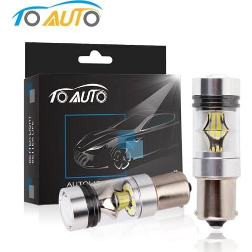 1 Pair 1156 BA15S 20-SMD 3030 Chip High Power 100W Headlight Super Bright White Fog Driving DRL Daytime Running Light Lamp Bulbs