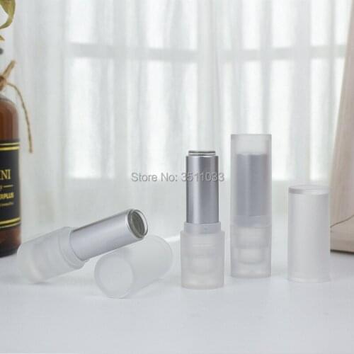 12.1mm Round Plastic Silver Cosmetic Lipstick Tube Beauty Lip Rouge Bottle Cosmetic Empty Frosted Clear Lip Balm Refillable Tube