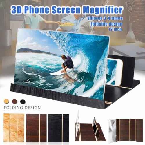 12 Inch 3D HD Screen Amplifier Mobile Phone Magnifying Glass Folding Movie Video Magnifier Phone Holder Bracket