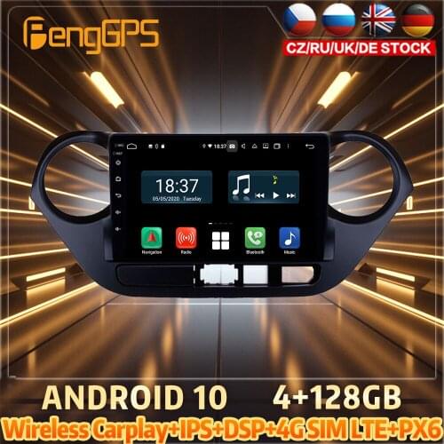128G Android10 PX6 DSP For HYUNDAI I10 2017 2019 Car DVD GPS Navigation Auto Radio Stereo Video Multifunction CarPlay HeadUnit