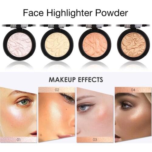 4 Colors Highlighter Powder Glitter Palette Makeup Glow Face Contour Shimmer Ginger Highlight Cosmetics