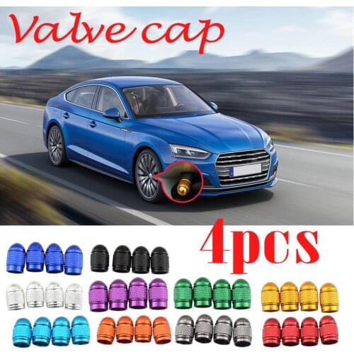 4xPcs 7 Colors Aluminum Bullet Car Truck Air Port Cover Tire Rim Valve Wheel Stem Caps Dustproof Cover Car Styling Accessories