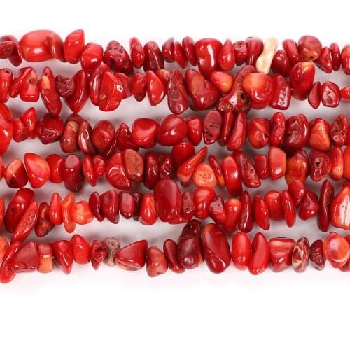 5-8mm Irregular Chip Red Coral Gravel Natural Stone Beads For Jewelry Making DIY Loose Spacer Beads Necklace Bracelet Handmade