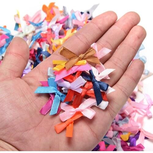 Handmade Small Polyester Satin Ribbon Bow Tie Wedding Scrapbooking Embellishment Crafts Decoration DIY 500pcs