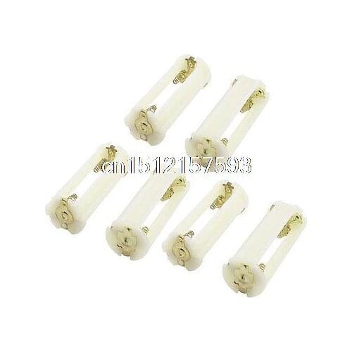 6Pcs Beige Plastic AAA*3 to C Size Cell Battery Adapter Holder Case