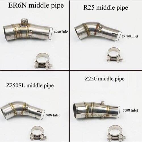 Stainless Steel Motorcycle Exhaust Middle Pipe Connect Adapter For Kawasaki ER6N R25 Z250 Z250SL ER6N R25 Z250 Z250SL