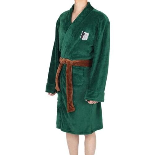 Attack on Titan Naruto Bathrobe Shingeki no Kyojin Cosplay Scouting Legion Adult Night Bath Robe Sleepwear Pajamas Bathing Suit