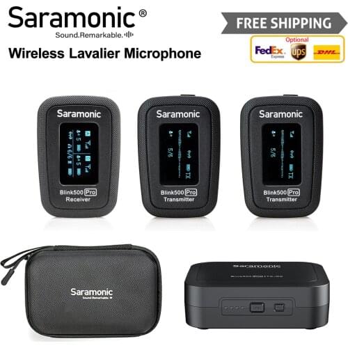Saramonic Blink 500 Blink500 Pro B1 B2 2.4G Hz Dual-Channe Wireless Lavalier Lapel Microphone for DSLR camera smartphones