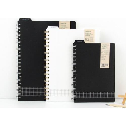Plastic Cover A4 B5 A5 Bullet Journals Line & Grid 160 Page 80gsm 5.7x8.2inch Spiral Notebook