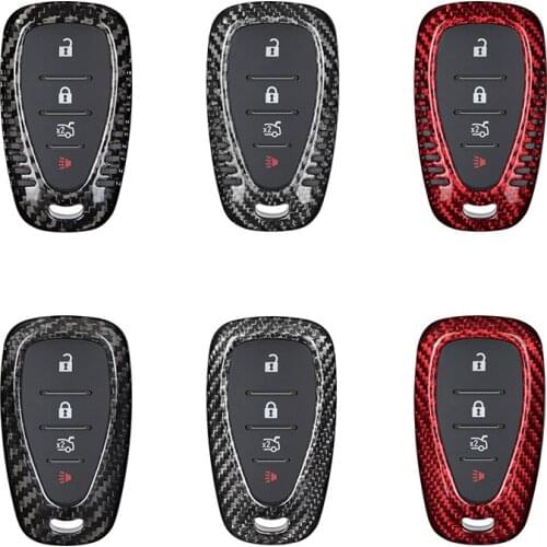 Carbon Fiber Car Remote Key Case Cover for CHEVROLET cruze spark camaro Volt Bolt Trax Malibu Captiva Equinox Trax Tracker AVEO
