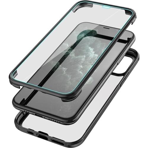 For iPhone 11 Case, Magnetic Adsorption Case Front and Back Tempered Glass Full Screen Coverage One-Piece Design Flip Privacy