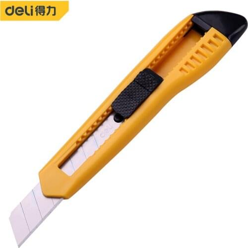 Deli Cutter Knife Box Paper Auto Lock SK5 Metal Stationery Utility Craft Alloy Knife Wallpaper Cutting Knife Learn Stationery