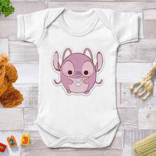 Lilo Stitch Baby Girl Rompers Baby Clothes Newborn Summer Short Sleeve Jumpsuits Harajuku Disney Cartoon Printed Infant Bodysuit