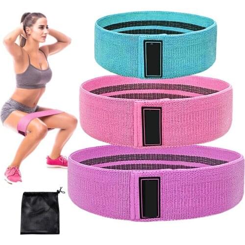Unisex Elastic Band Hip Circle Loop Resistance Band Workout Exercise for Legs Thigh Glute Butt Squat Bands Non-slip 3-Piece Set