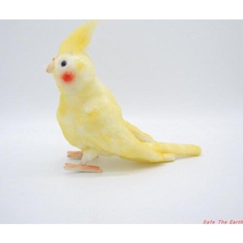 Simulation Cockatiel Parrot Bird Plush Toy Yellow Bird Cute Stuffed Animal Doll