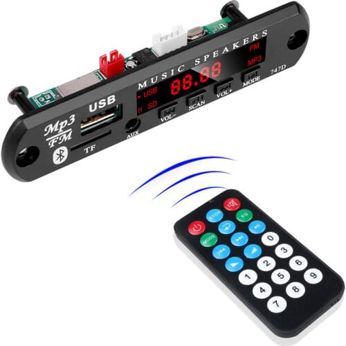 Kebidu MP3 WMA Decoder Board Car USB Bluetooth Audio Module 5V 12V Wireless Bluetooth 4.1 Wireless USB FM Aux Radio
