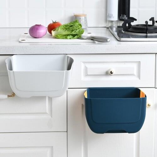 Kitchen Garbage Can Folding Cabinet Door Convenient Wall Hanging Large Capacity Food Waste Toilet Household Garbage Storage Bin