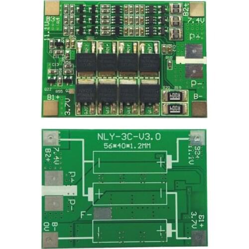 3S 40A BMS 11.1V 12.6V 18650 lithium battery protection Board with balanced Version for drill 40A current/ Motorcycle battery