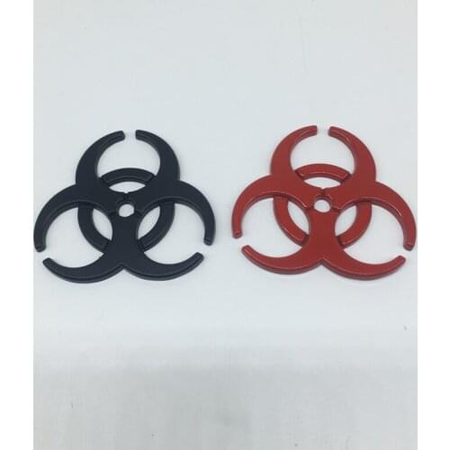 Car 3D Metal Sticker Biohazard Badge Protective Umbrella Emblem Logo Decal Car Side Fender Rear Trunk Decoration Accessories