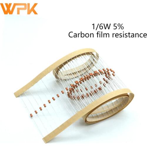 100Pcs 1/6W Carbon Film Resistor Sets 0R-22M 5% Tolerance 1.3R 3.3R 6.2R 10R 15R 20R 27R 30R 39R 10 Ohm Resistance Electronics