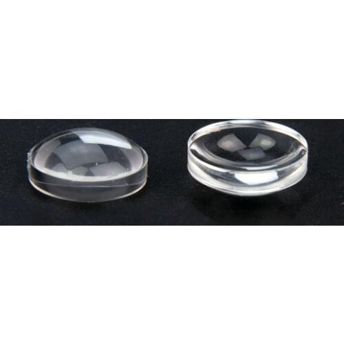16mm Optical Acrylic Plastic Aspheric Focal Length 18mm Plastic LED Plano Convex Lens No Edge Height 6.5mm 5PCS