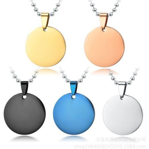 Punk Round Coin Personalized Customized Necklaces Fashion Name Necklace Pendant Necklaces Jewelry