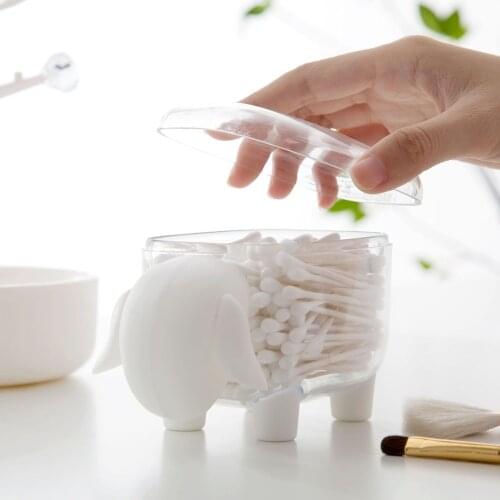 Hot Cute Desktop Storage Box Case Cotton Pads Box Container Orgainzer Cosmetics Swab Q-tip Holder Makeup Organizer