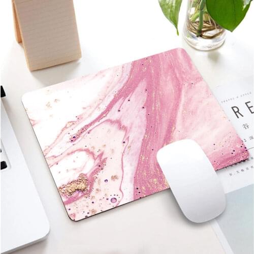 Drop shipping Pink Marble Pattern Small Mouse Pad Gaming Accessories Notebook Keyboard Pad Desk Mat Desktop MousePads for LOL