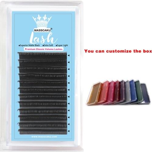 Vendor Wholesale lash Packaging Box Custom Individual Eyelash Matte Black Fluffy 8-16mm Mink Eyelash With Private Label Eyelashe