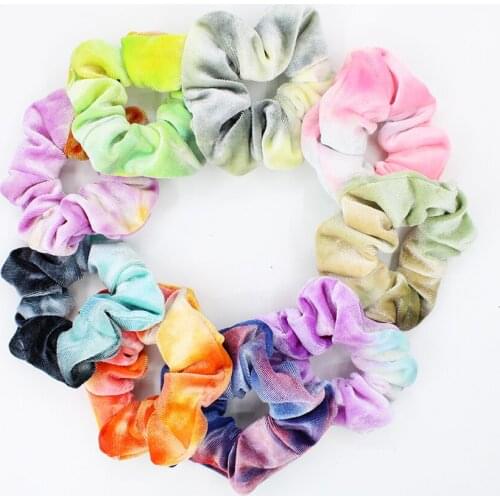 9 Pcs Velvet Scrunchie for Women Hair Accessories Girls Cute Tie Dye Hair Tie Scrunchies New Elastic Hiar Bands 2020 VERVAE