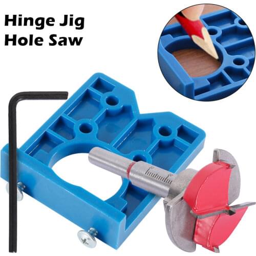 35mm Hinge Drilling Jig Concealed Guide Hinge Hole Drilling Guide Locator Woodworking Hole Opener Door Cabinet Accessories Tool