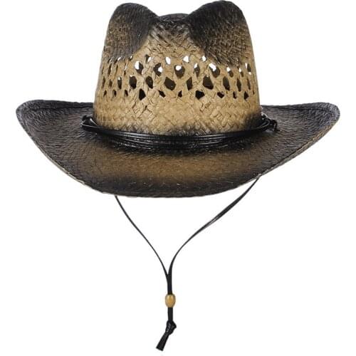 New Straw Cowboy Hat Women Men Handmade Hollow Weave Hats For Lady Tassel Summer Beach Sun hat