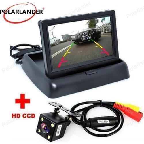 4.3" Foldable DC 12V TFT color Car Monitor With Rear View Camera Folding Car Parking Assistance Monitors LCD