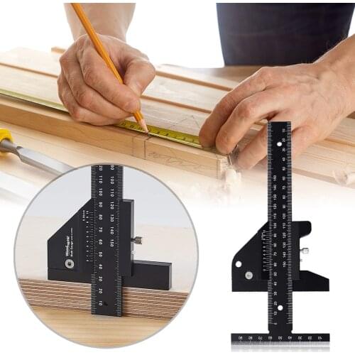 T Shape Scale Ruler Scriber Gauge Drawing Sliding Marking Tool for Woodworking Measurement Height Limit Gauge Tools