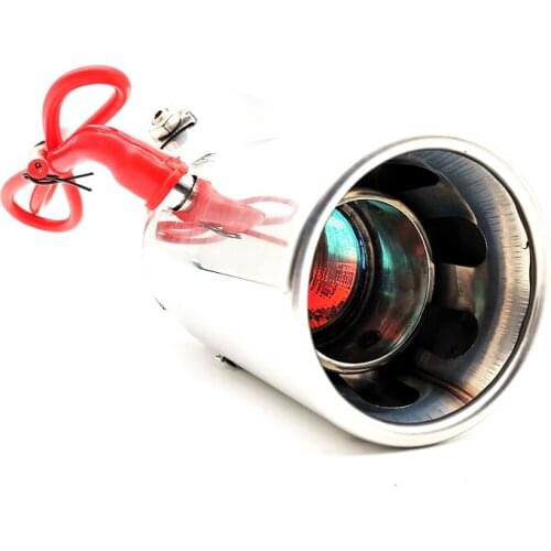 Universal 63-67mm Inlet Stainless Steel Car Exhaust Pipe Tip w/ RED LED Light Flame style