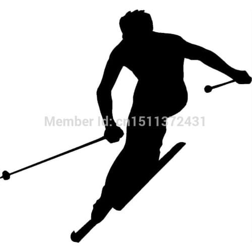 New Ski Sticker Skier Silhouette Car Window Truck Bumper Auto SUV Door Vinyl Decal 9 Colors