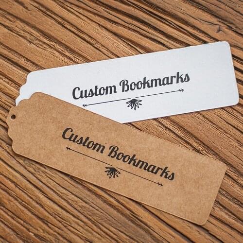 S4-100pcs Advanced Custom Bookmarks, Personal Bookmarks, Kraft/White Card Bookmarks, Strip Bookmarks