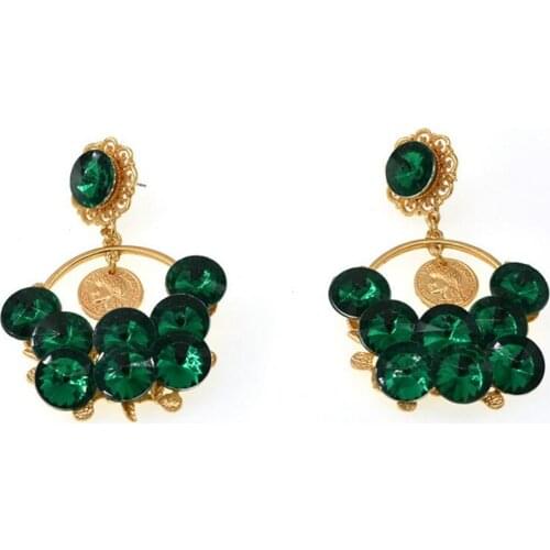 New Design Vintage Rhineston Women Earring European Fashion Baroque Style Crystals Drop Women Earring Jewelry