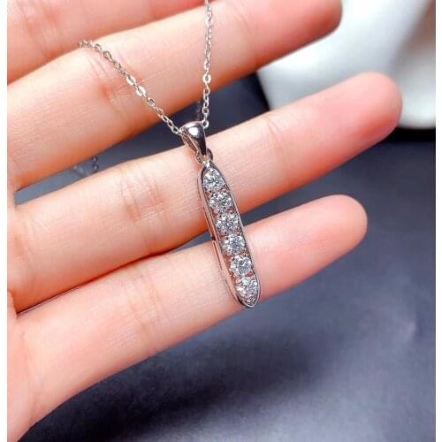 2020 new classic pouring shiny moissanite necklace women silver necklace jewelry 925 sterling silver birthday gift like a pen