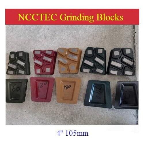 1pcs 4'' Diamond Welded metal bond horseshoe Grinding Blocks | 105mm grinding pads tools for stone surface flat Coarse grinding