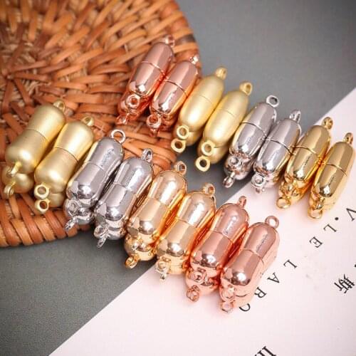 1Pcs Copper Metal Magnet Buckles Gold Silver Rose Gold Plated For Necklace Bracelet Connectors DIY Jewelry Making Findings 27205