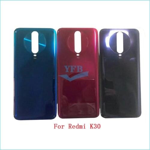 10PCS Back Cover For Xiaomi Redmi K30 Back Housing Glass Rear Battery Cover Replacement Repair Parts